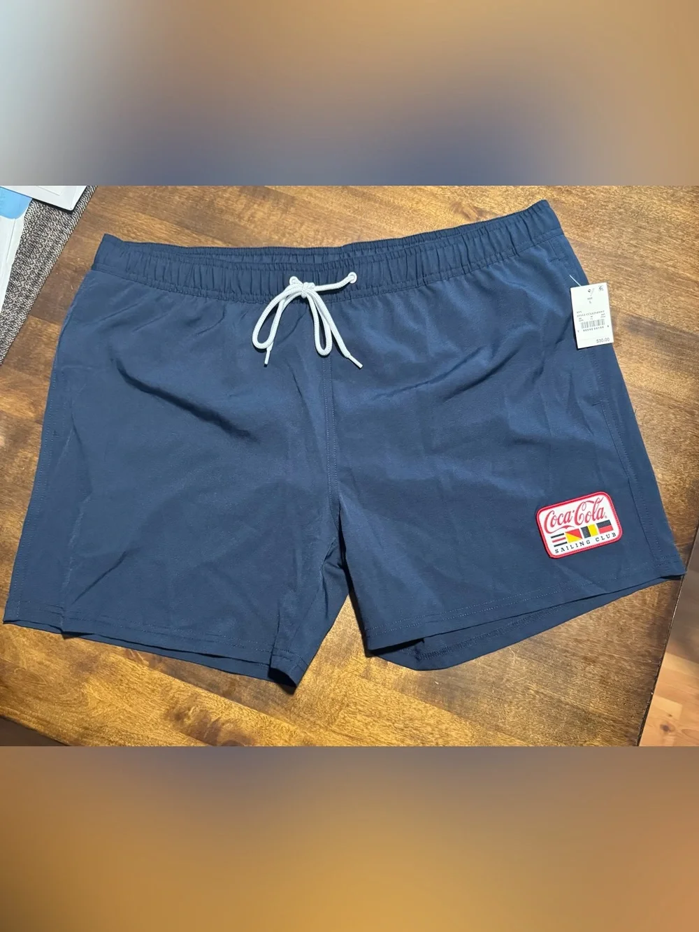 Men's Coca-Cola 5'' Swim Trunks - Navy Blue
